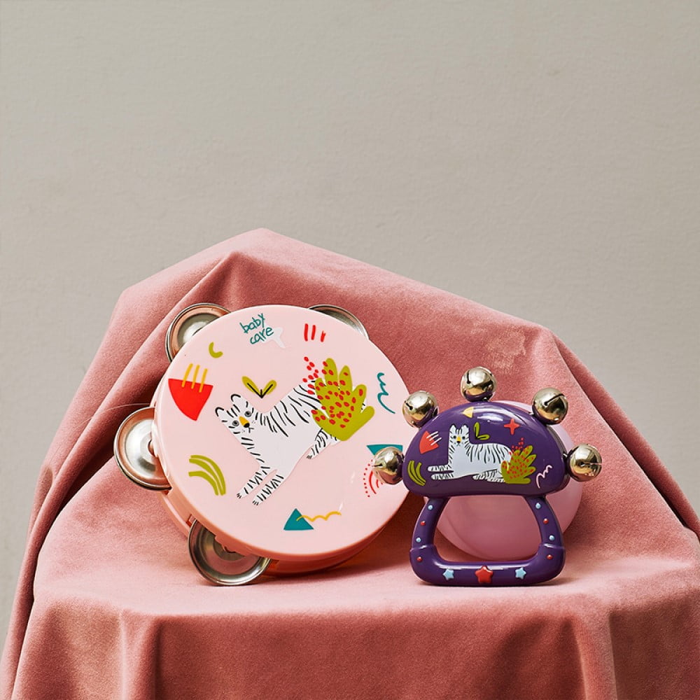 Bc Babycare Baby Rattle Bell, Handle Metal Bells, Jingle Stick Shaker Rattle, 5 Jingle Bells Kids Children Musical Toys, Wrist Shaking, Purple