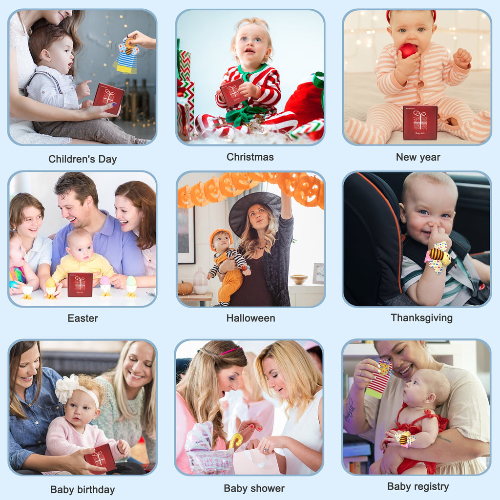 Bloobloomax Wrist Rattles Foot Finder Rattle Sock Baby Toddlor Toy, Rattle Toy, Arm Hand Bracelet Rattle, Feet Leg Ankle Socks