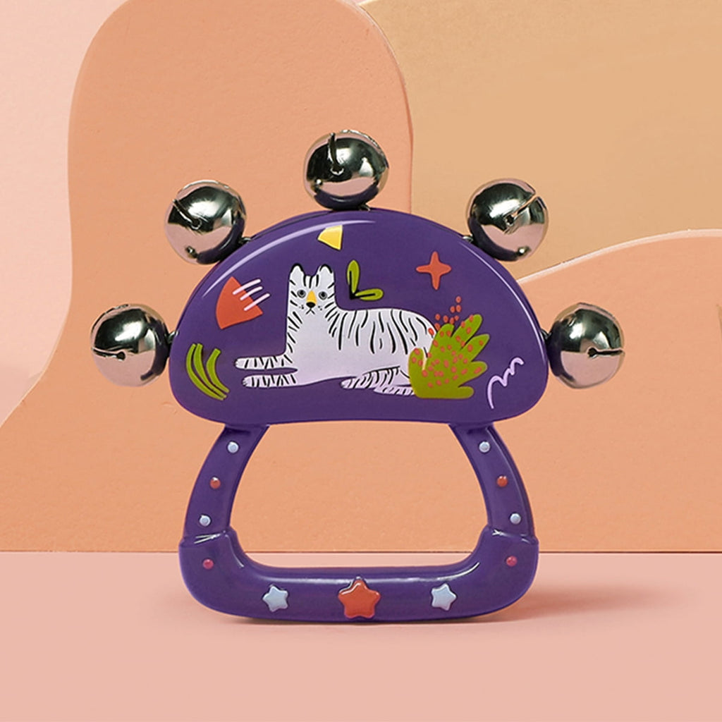 Bc Babycare Baby Rattle Bell, Handle Metal Bells, Jingle Stick Shaker Rattle, 5 Jingle Bells Kids Children Musical Toys, Wrist Shaking, Purple