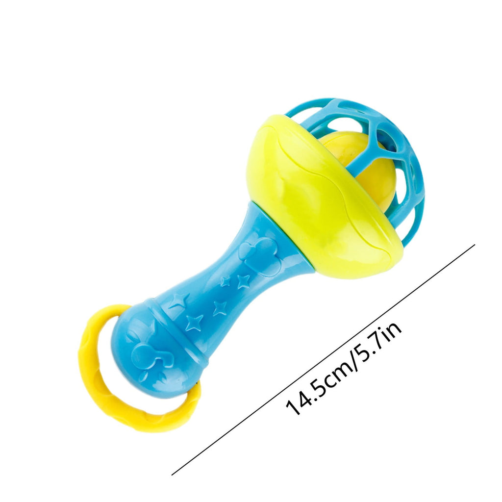 Twfbrm Rattles Toys, Sensory Montessori Learning Toy, Easy-Grasp Handbell with Soft Silicone Teething Toys, Handheld Shaking Rattles Toy Infant Chew Toys Interactive Toys for 0-12 Months