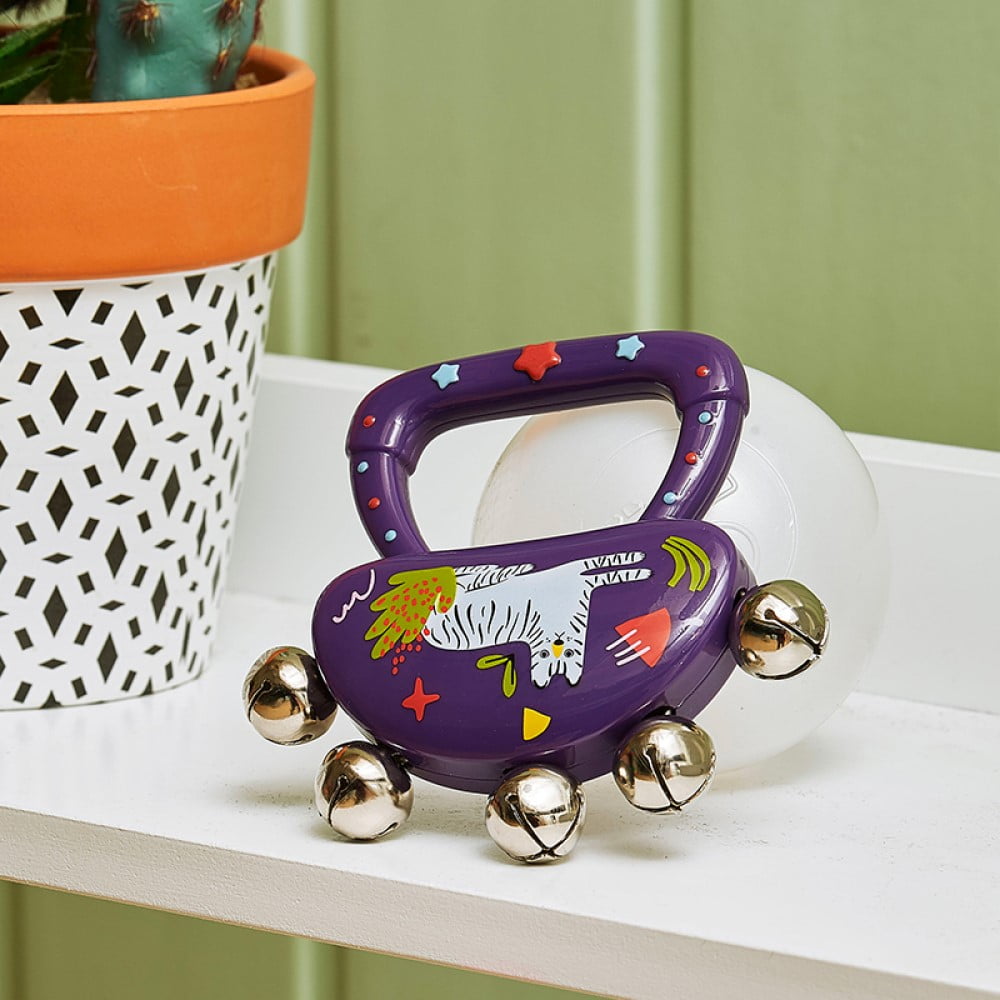 Bc Babycare Baby Rattle Bell, Handle Metal Bells, Jingle Stick Shaker Rattle, 5 Jingle Bells Kids Children Musical Toys, Wrist Shaking, Purple