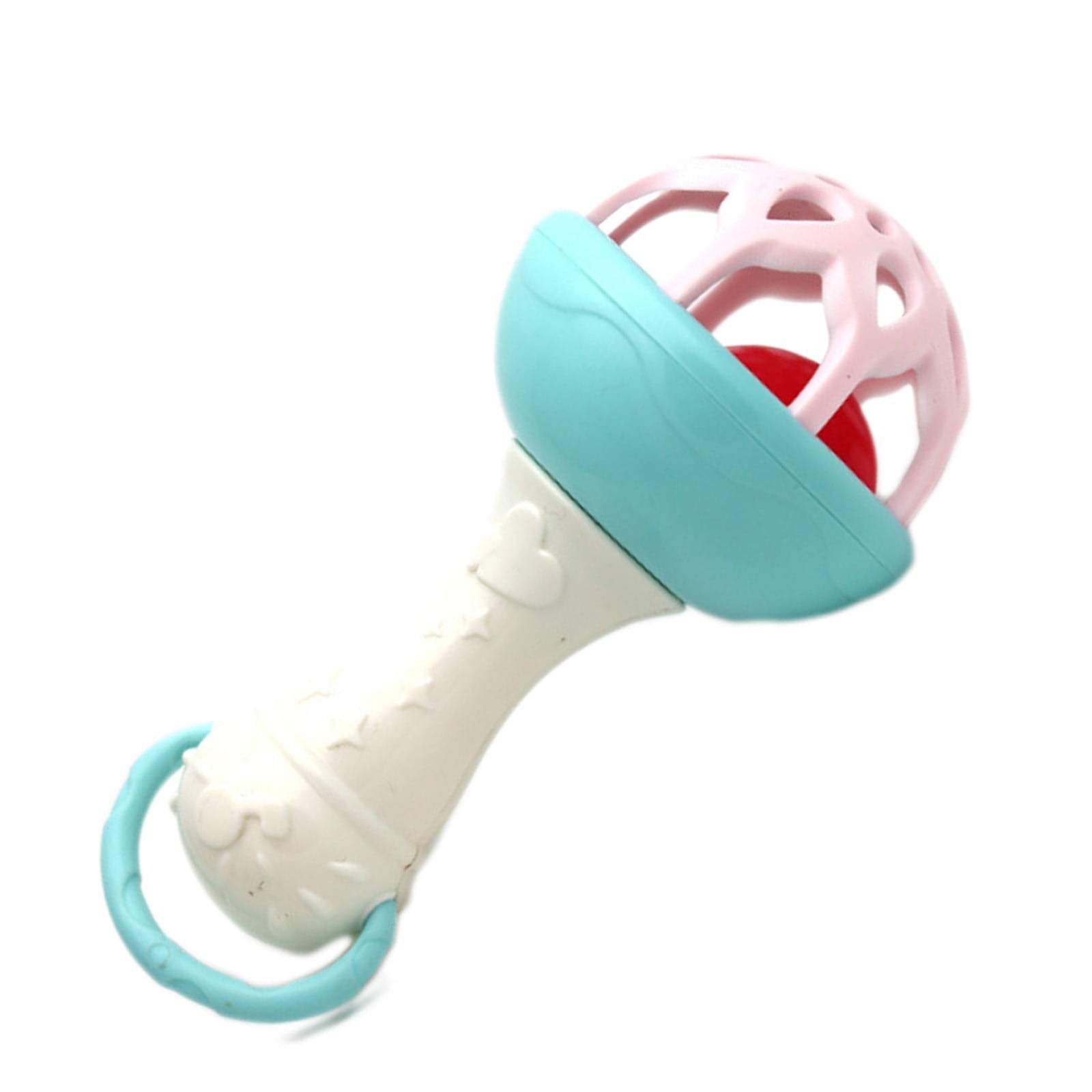 Twfbrm Rattles Toys, Sensory Montessori Learning Toy, Easy-Grasp Handbell with Soft Silicone Teething Toys, Handheld Shaking Rattles Toy Infant Chew Toys Interactive Toys for 0-12 Months