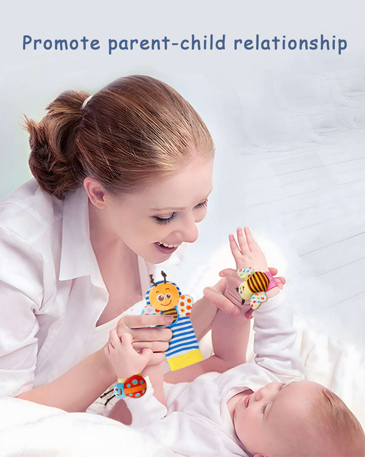 Bloobloomax Wrist Rattles Foot Finder Rattle Sock Baby Toddlor Toy, Rattle Toy, Arm Hand Bracelet Rattle, Feet Leg Ankle Socks