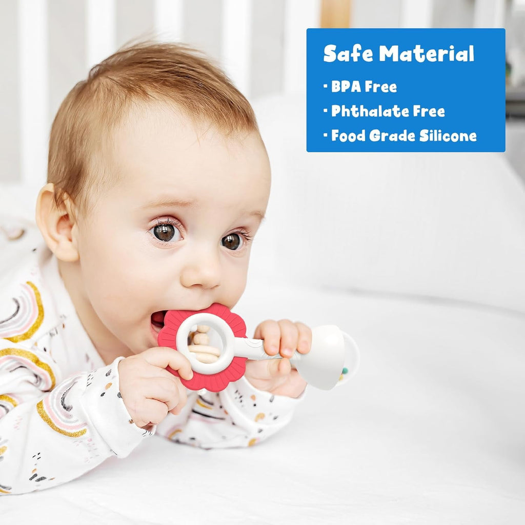 Sensory Rattle Toys for Baby 6-12Months, 10 Pcs Rattles Toys for Infants Newborn Baby 3-6-12 Months Christmas Gifts